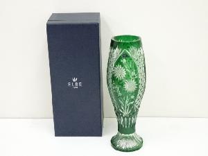 ELBE crystal　ガラス花瓶（箱付）